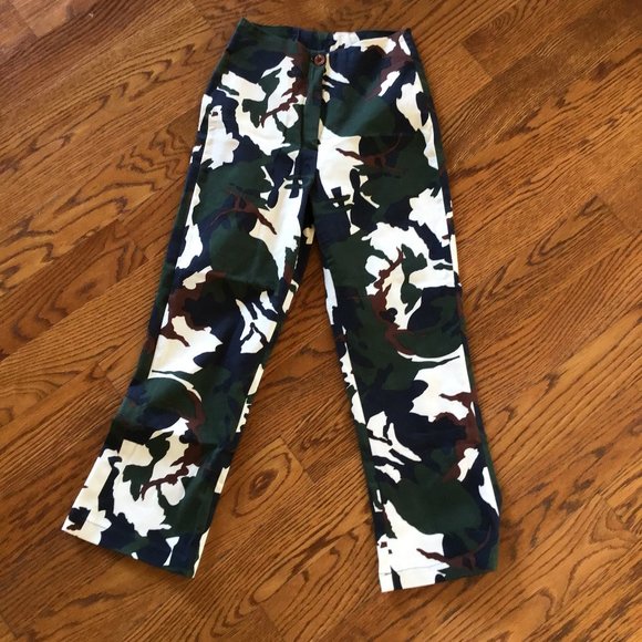 Signe' Pants - SIGNE CAMOUFLAGE PATTERN COTTON STRETCH PANTS 34